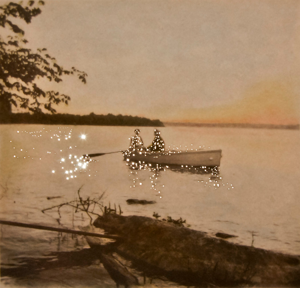 On the lake at sunset