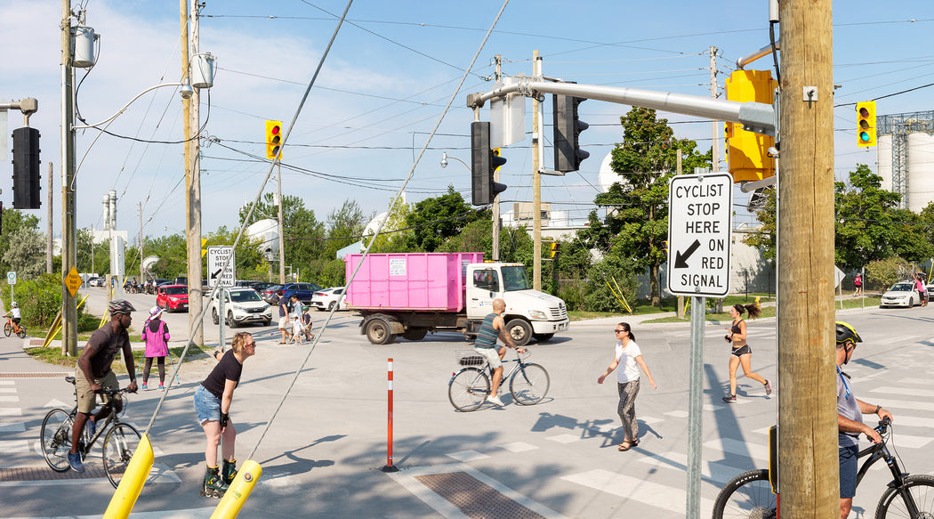 Corner of Leslie Street and Unwin Avenue as see from the park entrance, Tommy Thompson Park, Toronto