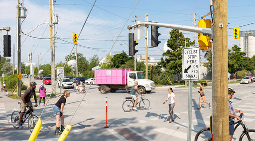Corner of Leslie Street and Unwin Avenue as see from the park entrance, Tommy Thompson Park, Toronto