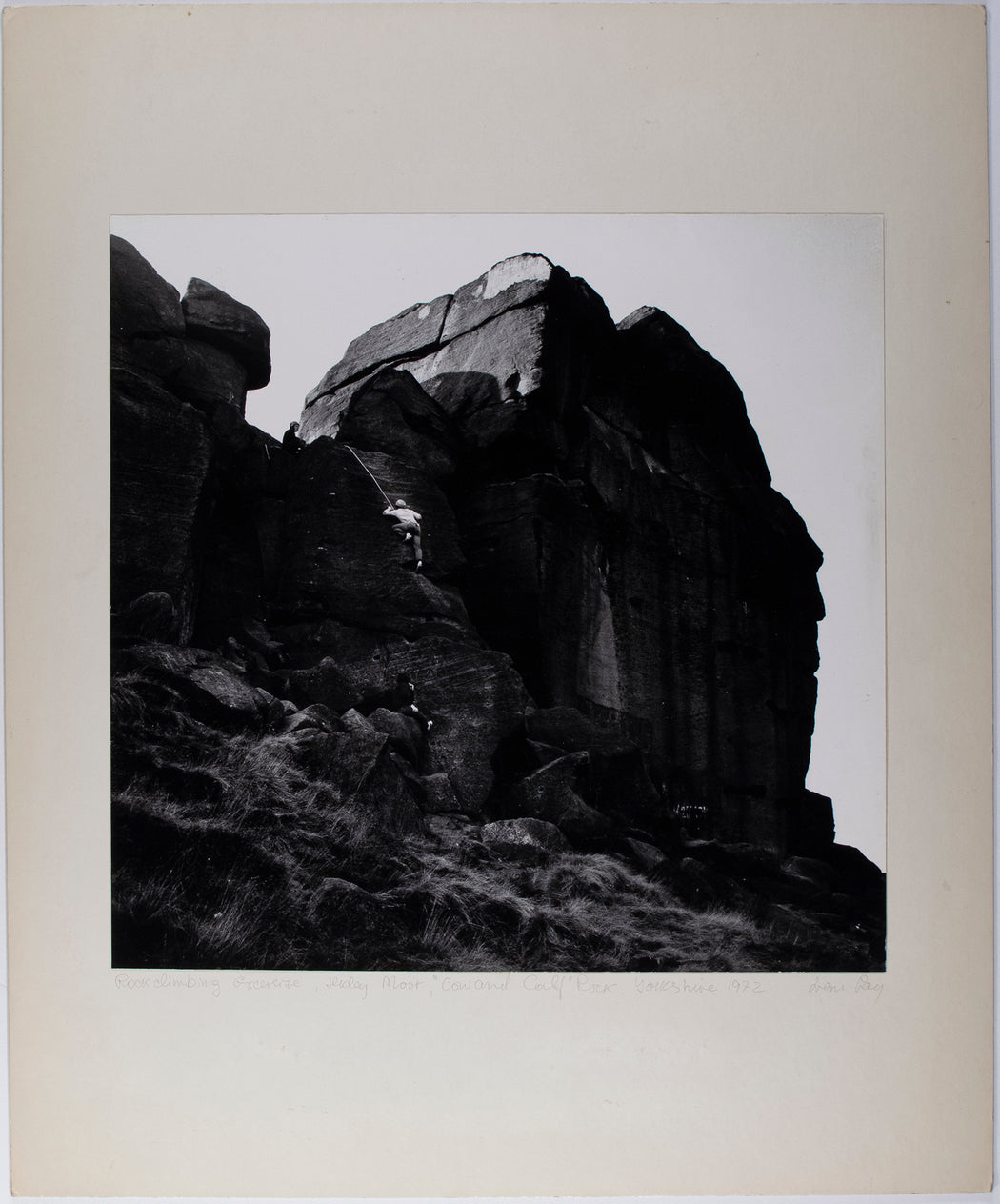 Rockclimbing Exercise, Ilkley Moor, "Cow and Calf" Rock, Yorkshire