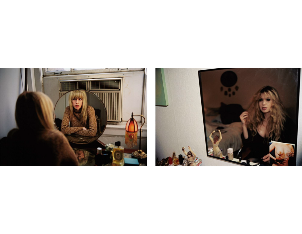 Joey in my mirror, Berlin, 1992 & Joey in my vanity mirror, NYC, 1999