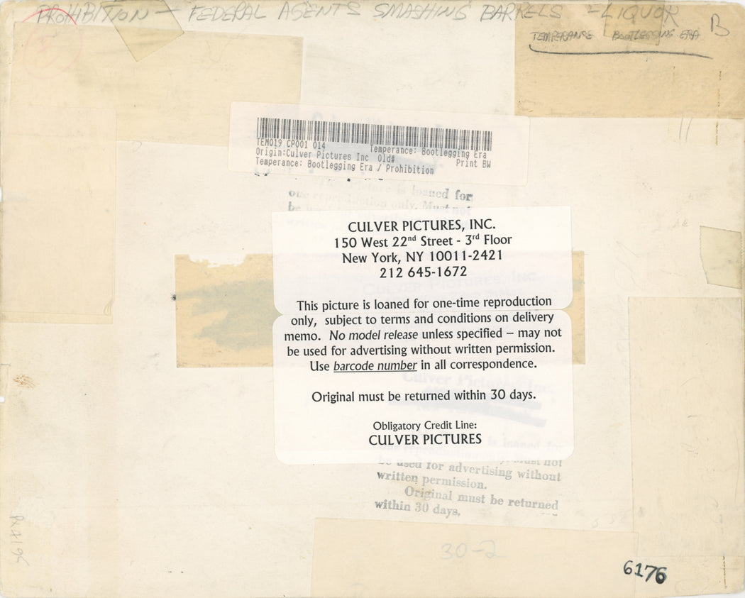 Prohibition – Federal Agents Smashing Barrels of Liquor