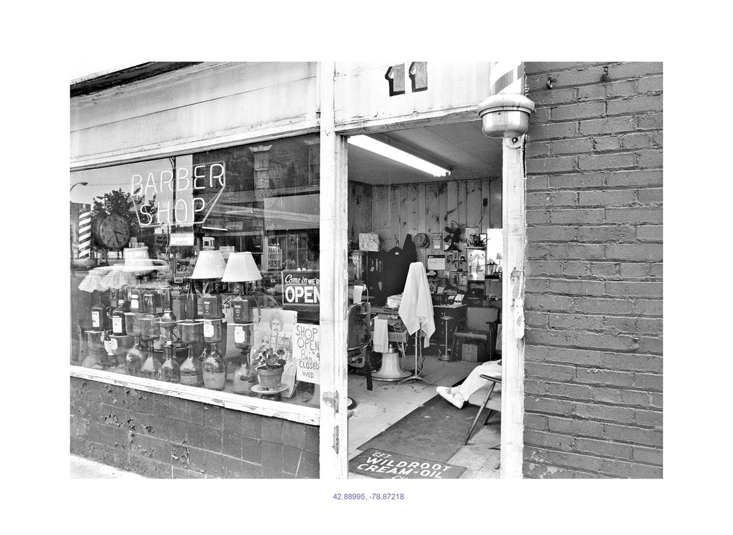 Buffalo, New York, Barber Shop, GPS coordinates: 42.88945, -78.8707