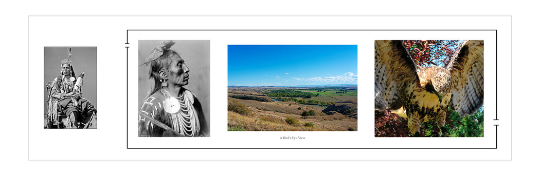 A Birds Eye View, Medicine Crows Dream, with Custer Battlefield Memorial