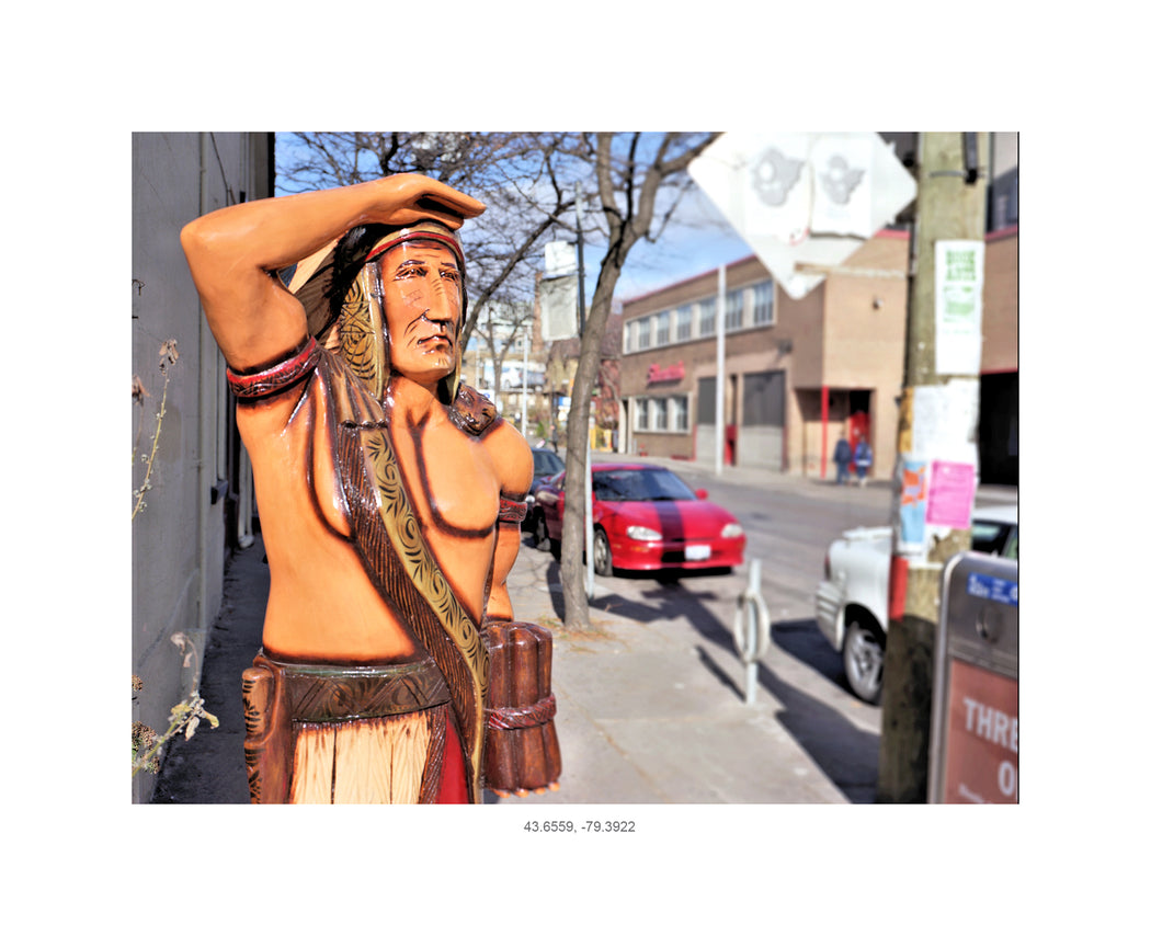 Scouting Indian, Toronto, Ontario, Cheers, McCaul & D’Arcy Streets, GPS coordinates: 43.6559, -79.3922