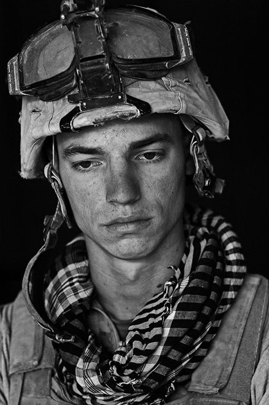 U.S. Marine Lance Cpl. Marine Joshua Wycka age 21, Garmsir District, Helmand Province, Afghanistan, Forward Operating Base Apache North. Joshua is from Plant City, Florida and has done a tour in Iraq in addition to this tour. - Louie Palu | FFOTO