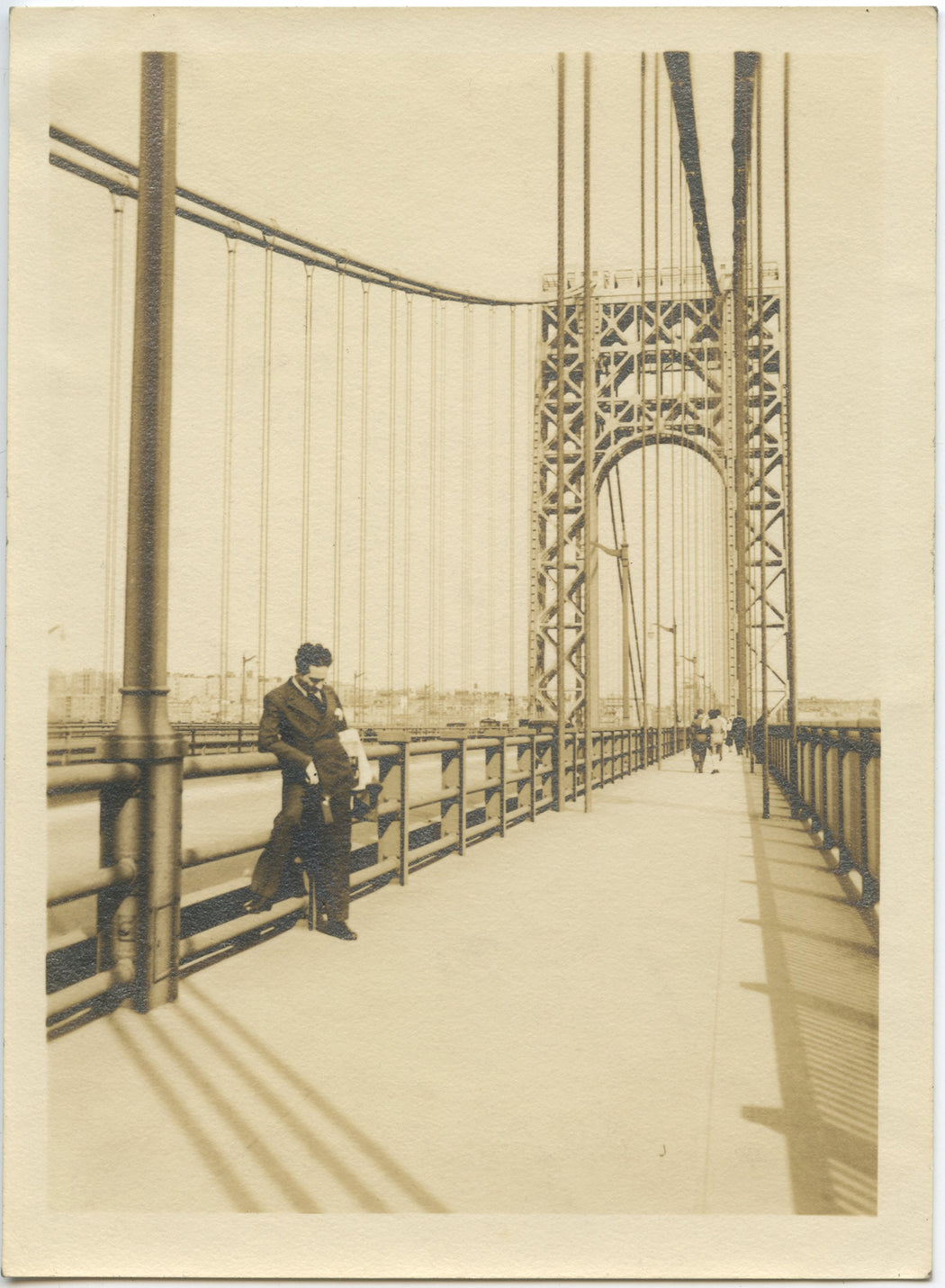 George Washington Bridge with Martin D'Esseu in foreground