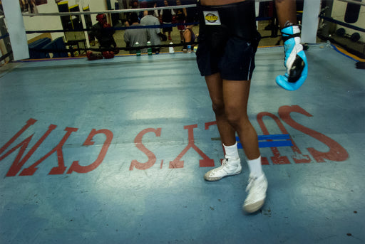 Sully's Gym, Toronto, Ontario, ["Sully's Gym" floor, with boxer's legs]