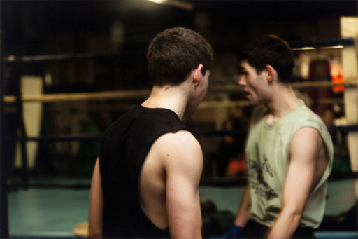 Sully's Gym, Toronto, Ontario, [two men in vests, not looking at camera]