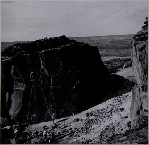 Rock Climbers Excercising - "Cow and Calf", Ilkley Moor - Yorkshire