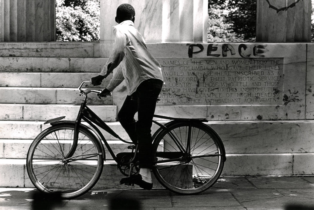 Untitled [Boy on bike, War Memorial, Washington DC]