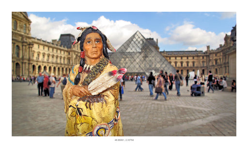 Paris, France, Buffalo Robe at the Louvre Museum, GPS coordinates: 48.86061, -2.33764