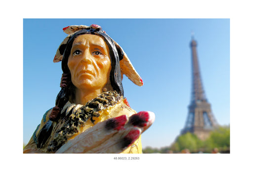 Buffalo Robe on Seine River boat tour, Paris, France, Eiffel Tower, GPS coordinates: 48.86023, 2.29263