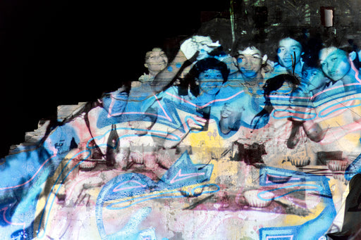 FFOTO-Olivia Marty-Hell No, We Won’t Go! (projected on a graffiti wall in an abandoned house, in Tran Nao, Saigon)